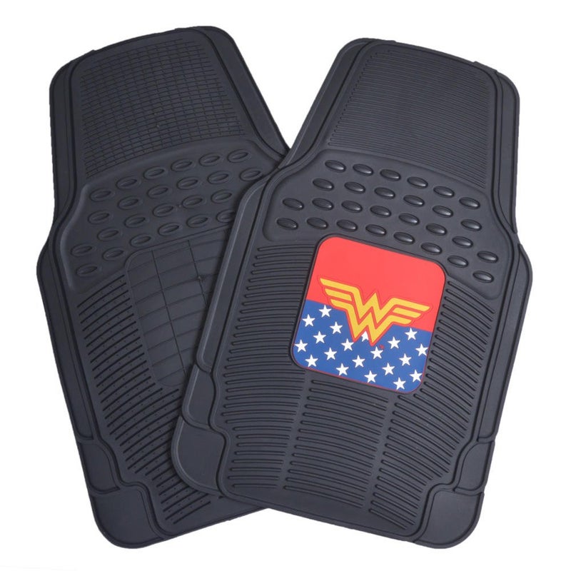 BDK Warner Bros DC Comics Classic Wonder Woman Car Accessories Floor Mats - Universal Fit, No-Slip Grip, All Weather Heavy Duty Rubber Liners, 2-Piece Front Car Mats, 27 x 18 - Image 3